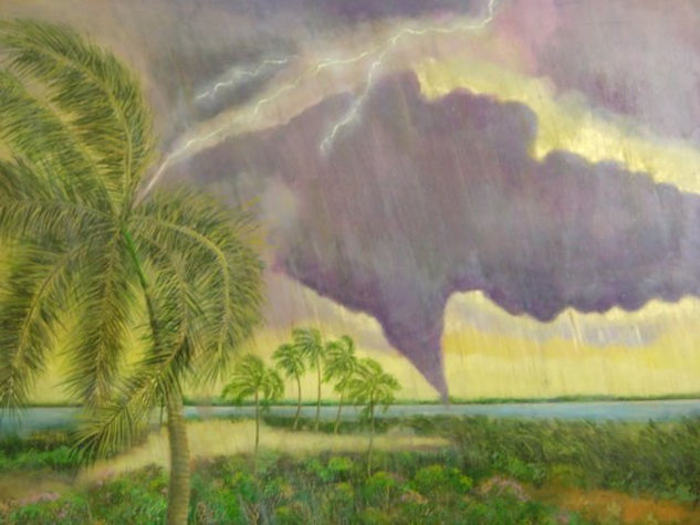 tormenta y rayo Acrylic Canvas Landscaping