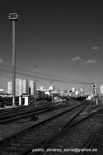 Vias del tren en el...