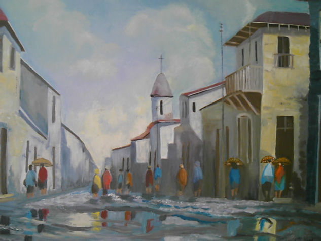 "Valparaiso después de la lluvia" Oil Canvas