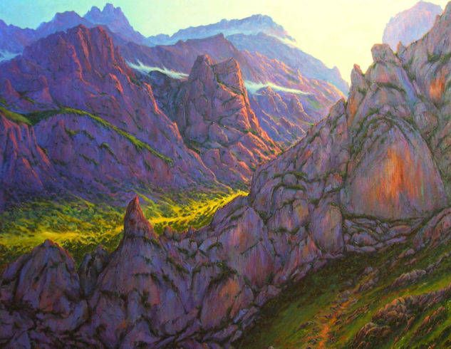 Parque Nacional de Picos de Europa "El despertar de la mañana"-1 Acrylic Canvas Landscaping