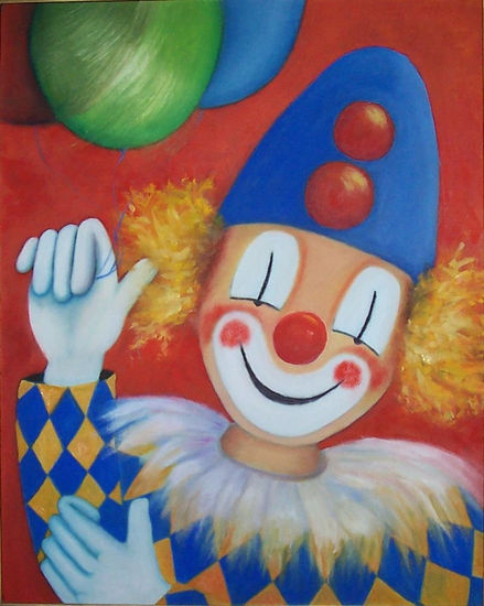 PAYASO DE CLAU Oil Textile Figure Painting