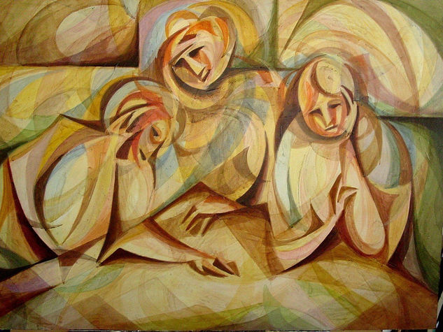 Tres figuras, un pensamiento Acrílico Tabla Otros