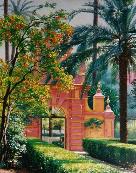 Alcázar de Sevilla Oil Canvas Landscaping