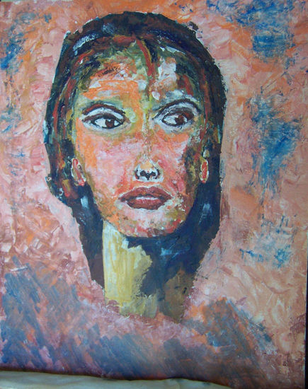 Mujer de labios rojos Acrylic Card Portrait