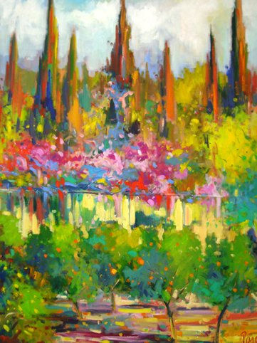 Jardines de alfabia (Mallorca) Oil Canvas Landscaping