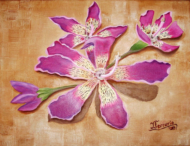 Flores de algarrobo Oil Canvas Floral Painting