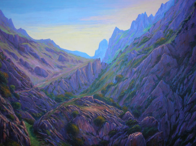 Picos de Europa "Caminos que se doran al sol" - 4 Acrylic Canvas Landscaping