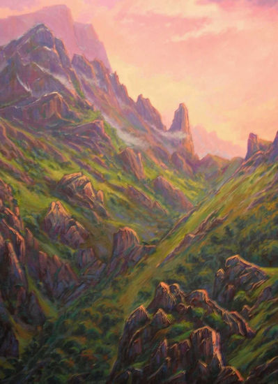 Picos de Europa "Luz ante el fulgor del ocaso" - 7 Acrylic Canvas Landscaping