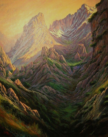 Picos de Europa "Concierto de luces y sombras" - 12 Acrylic Canvas Landscaping