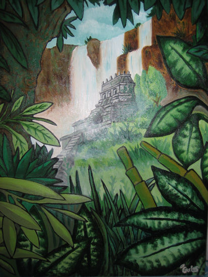 Ruina azteca Oil Canvas Landscaping