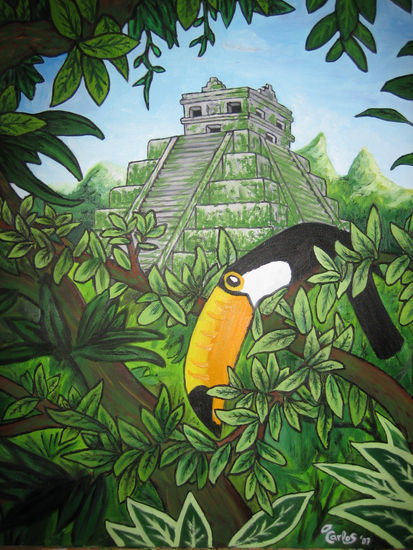 Ruina azteca 2 Oil Canvas Landscaping