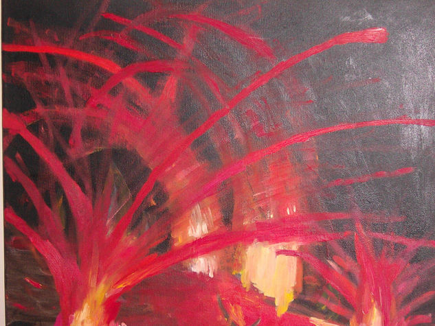 Fuego en el sol. Oil Canvas Others