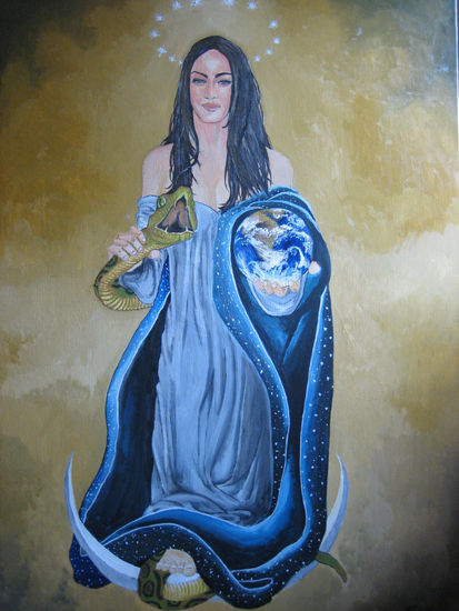 Virgen Inmaculada Oil Canvas Figure Painting