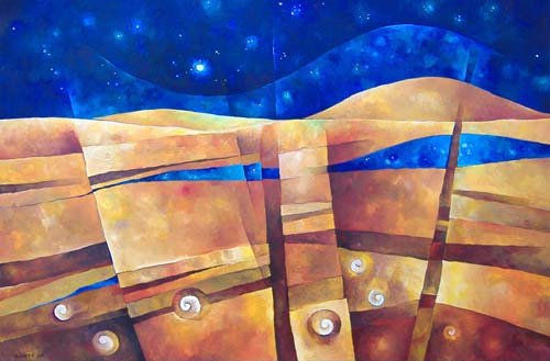 Cielo y Tierra por Luciana Assandri Acrylic Canvas Landscaping