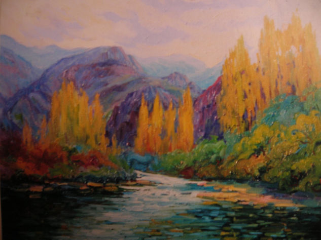 "Otoño en la ribera" - 34 Oil Canvas Landscaping