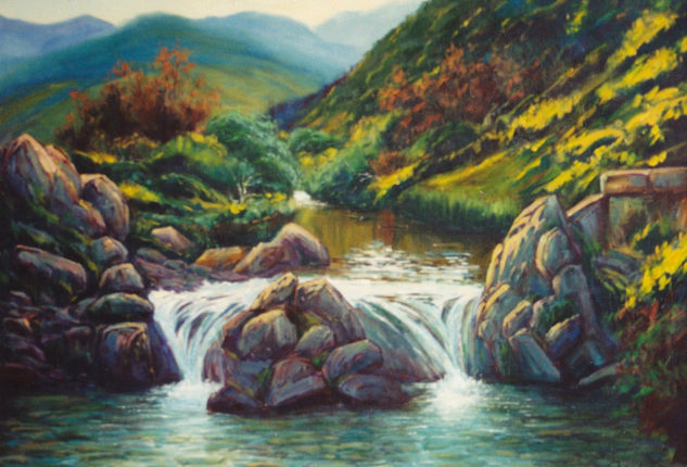 "Torrente bullicioso" - 35 Óleo Lienzo Paisaje