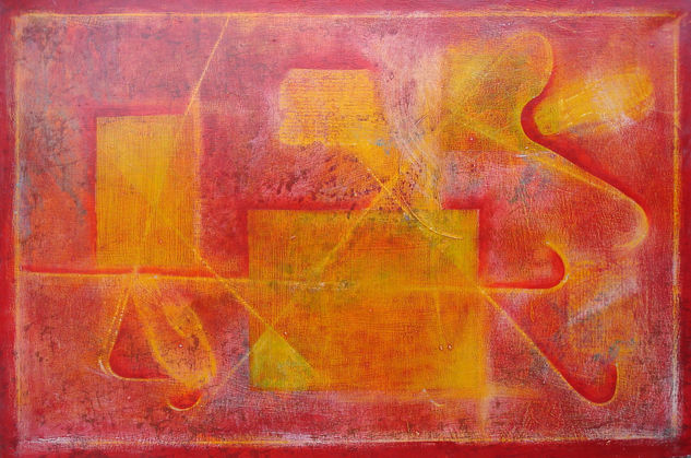 Rojo y bastones Media Mixta Lienzo Otros