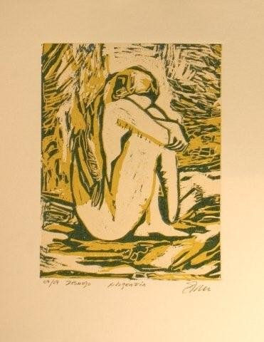 Desnudo Woodcut