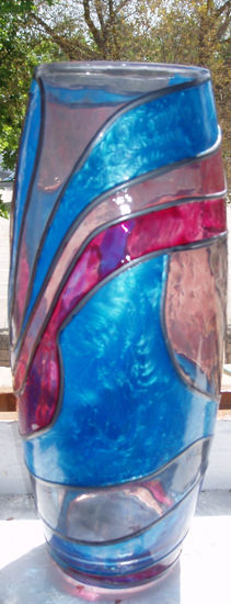 Jarón Bleu Oil Glass Marine Painting