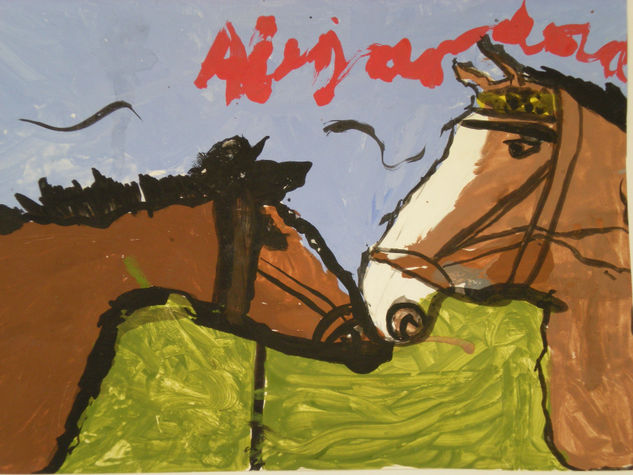 Caballos Gouache Papel Animales