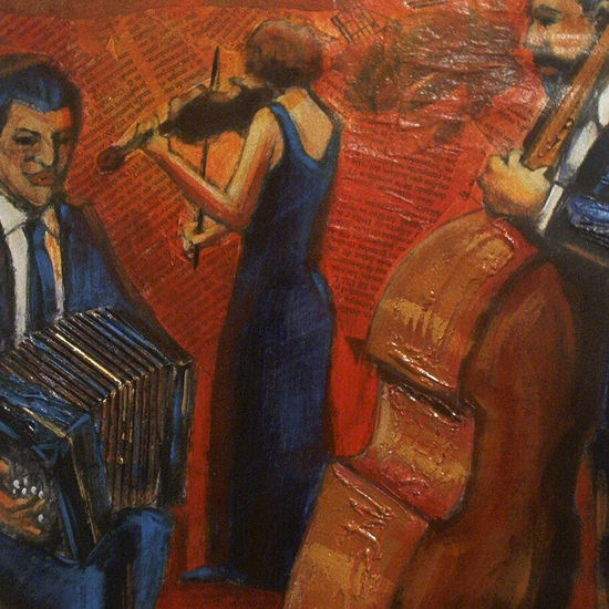 De la serie Tango:"Bandoneón, contrabajo y violín" Acrylic Canvas Others