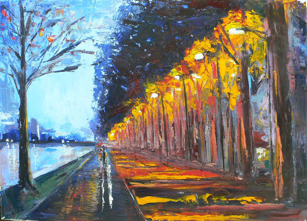 atardecer parque1 Oil Canvas Landscaping