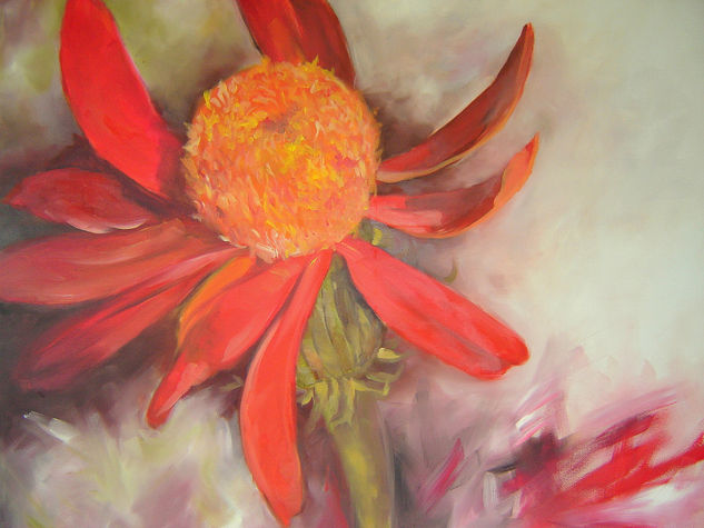 Roja pasión Oil Canvas Floral Painting