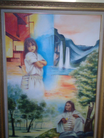 niño indigena Oil Canvas Landscaping