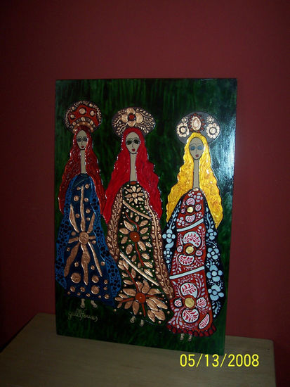 Las Tres Marìas Acrylic Panel Figure Painting