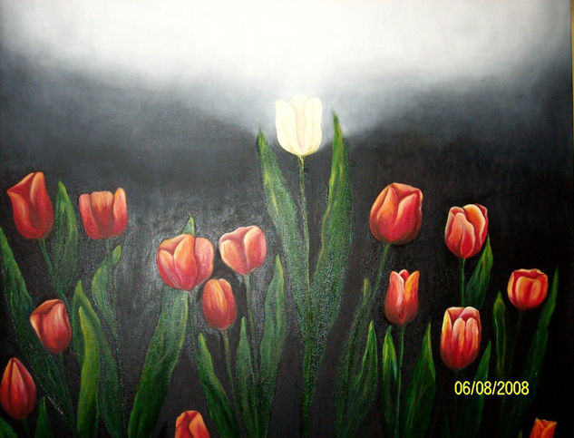 DIFERENTES Oil Canvas Floral Painting