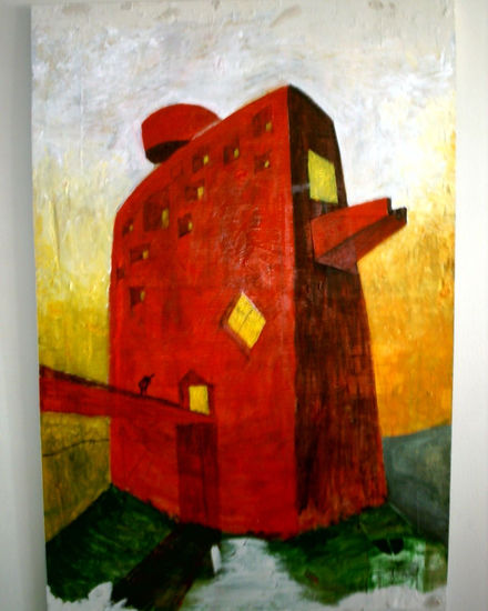 edificio monumento Mixed media Panel Still Life Paintings