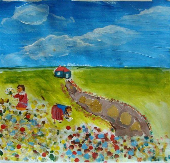 Un gran campo de flores