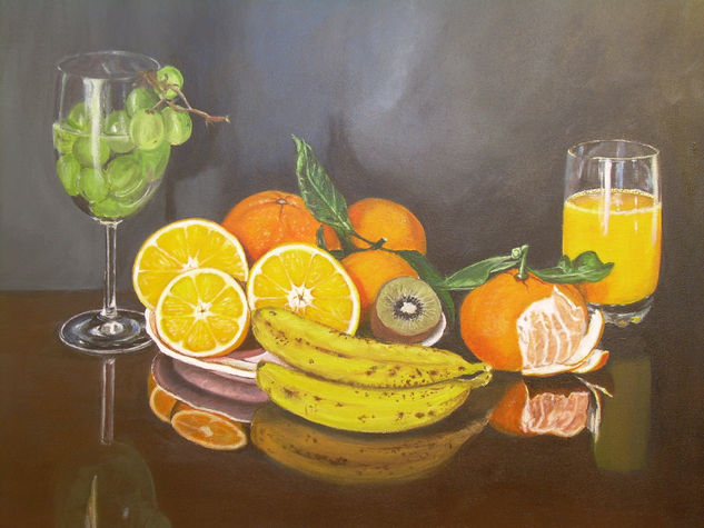 Desayuno de frutas Acrylic Canvas Still Life Paintings