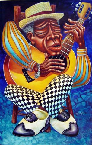 gollo el guitarrero Oil Canvas