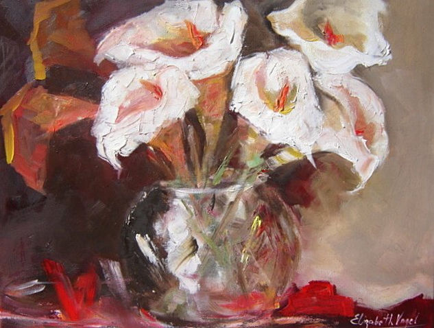 Transparencia y papel Oil Canvas Floral Painting