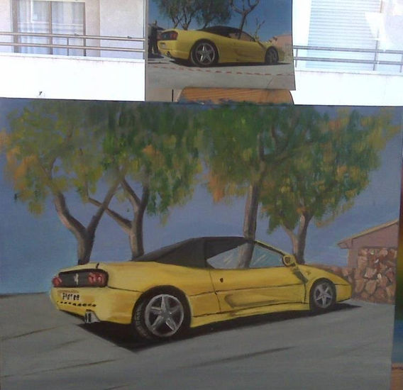 ferrari amarillo,altafulla Óleo Lienzo Paisaje