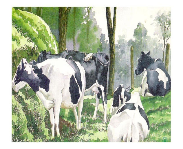 PAISAJE CON GANADO LECHERO