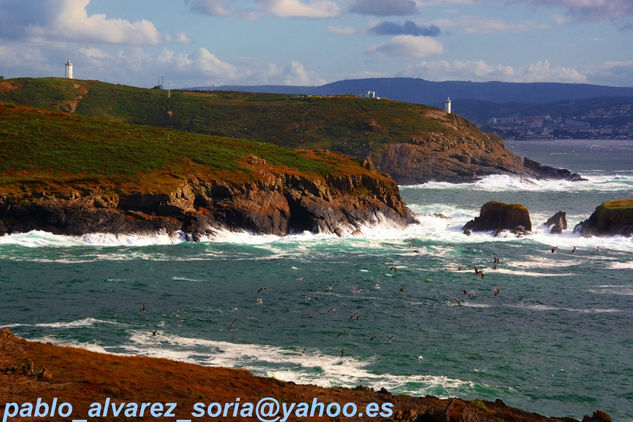 PAISAJE DE COSTA CON 2 FAROS 