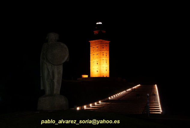 NOCTURNO DE LA TORRE DE HERCULES CON BREOGAN Architecture and Interiorism Color (Digital)