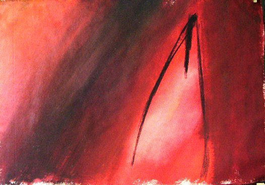 Woman.Nude in Red Acrylic Canvas Nude Paintings