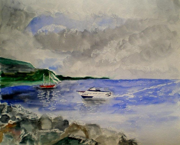 Barco de la Gomera, Tenerife. Watercolour Paper Landscaping