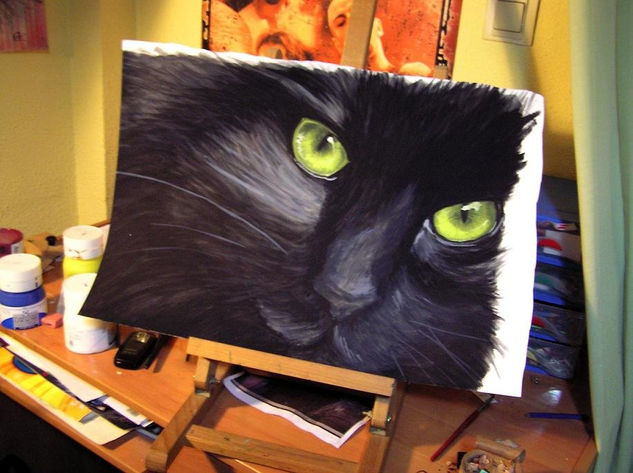 negro felino Oil Canvas Landscaping