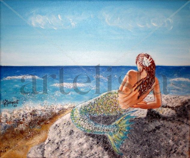 SIRENA DE MAR - 2 Acrylic Canvas Marine Painting