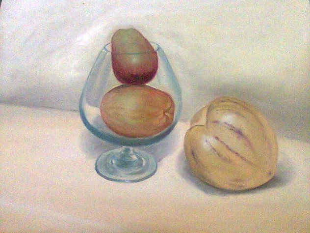 bodegon de copa y frutas