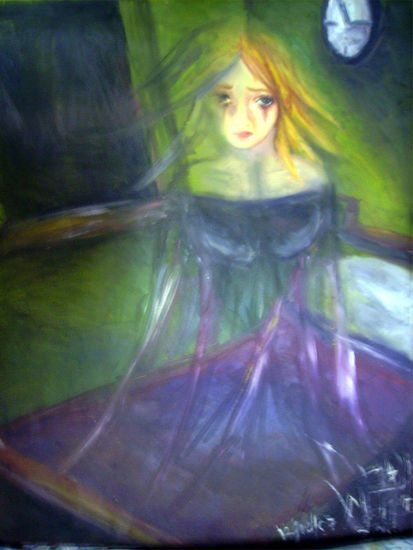 Noche Silente Oil Card Figure Painting