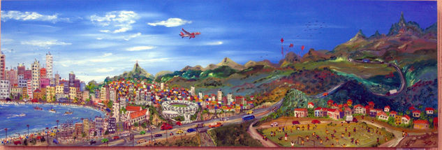 Meu Rio de Janeiro continua lindo! Mixed media Canvas Landscaping