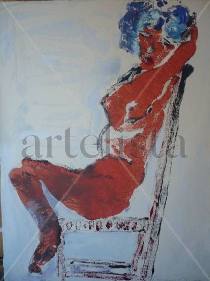 chica en silla Monoprint