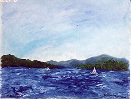 EN EL LAGO GEORGE Oil Canvas