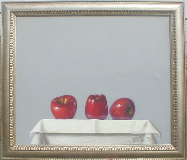 “ MANZANAS TRILOGIA  ” Oil Canvas Still Life Paintings