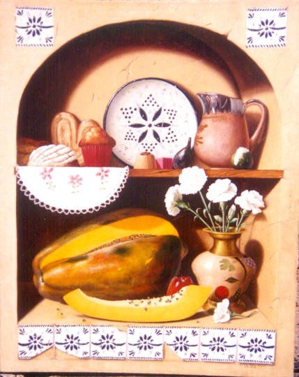 “ NICHO CON PANES, PAPAYA Y CLAVELES  ”